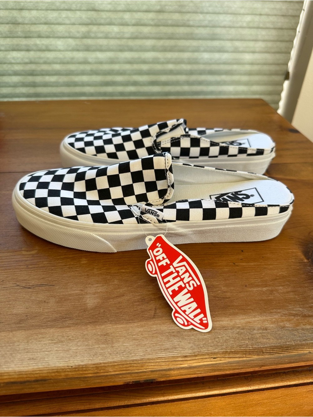 Women’s Vans Black and White Checkerboard Slip-On Mule